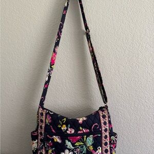 Vera Bradley On the Go Satchel Crossbody in retired Ribbons (floral)